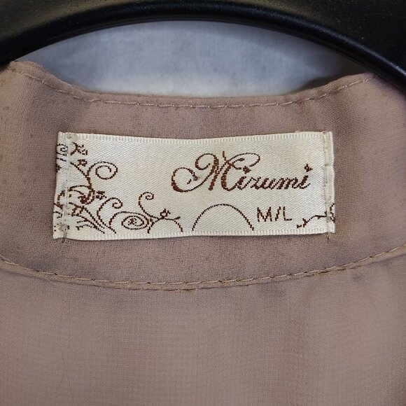 Mirumi Sheer Blouse Women's M/L Deep V-Neck Babydoll Feminine Coquette Ethereal - Picture 10 of 15